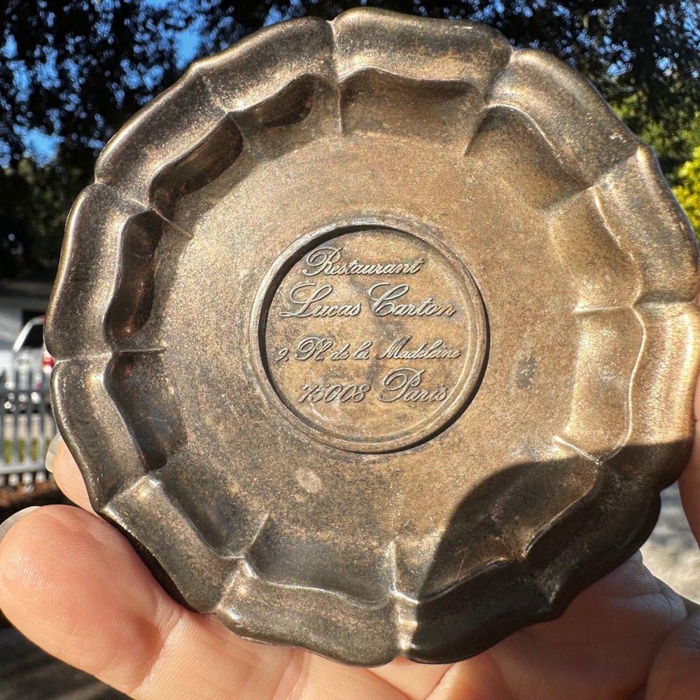 Vintage Lucas Carton Paris Restaurant Silverplate Ashtray Madeleine 75008 France